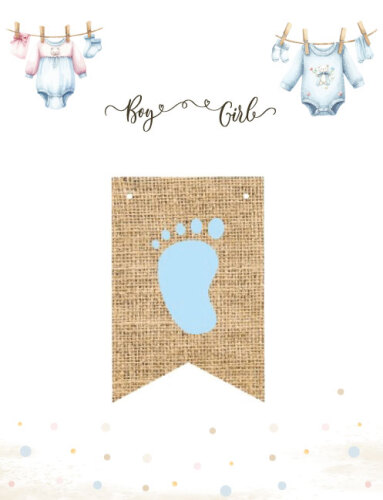 Kağıt Banner Cinsiyet Jüt Görünümlü Boy Girl 10 Parça - 2