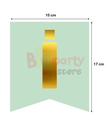 Kağıt Banner İyi Ki Doğdun Makaron Zemin Altın Varaklı - 3