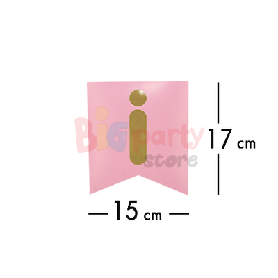 Kağıt Banner İyi Ki Doğdun Pembe Zemin Altın Varaklı - 3