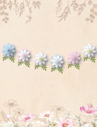 Kağıt Banner Papatya Yaprak Temalı Ponponlu 6 Parça Renkli - 2