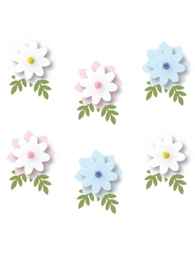 Kağıt Banner Papatya Yaprak Temalı Ponponlu 6 Parça Renkli - 