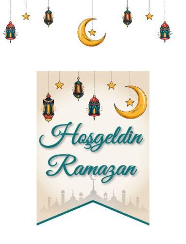 Kağıt Banner Sıralı Kırlangıç Model Hoşgeldin Ramazan - 2