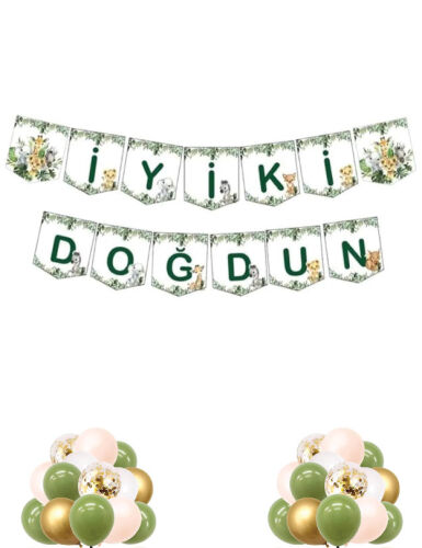 Kağıt Banner Temalı İyiki Doğdun Baby Animal - 1