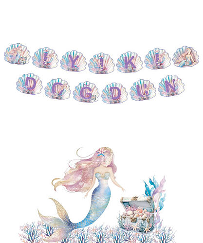 Kağıt Banner Temalı İyiki Doğdun Deniz Kızı - 