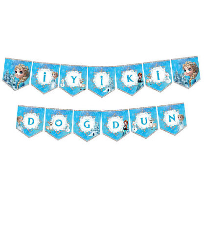 Kağıt Banner Temalı İyiki Doğdun Kar Prensesi - 