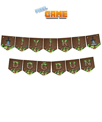 Kağıt Banner Temalı İyiki Doğdun Pixel - 