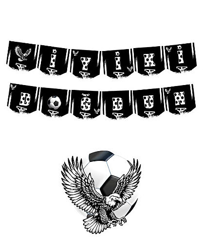 Kağıt Banner Temalı İyiki Doğdun Taraftar Siyah Beyaz - 