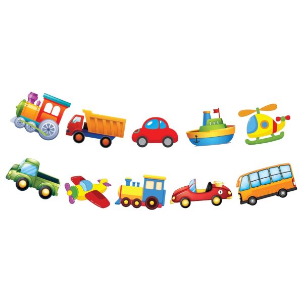 Kağıt Banner Taşıtlar Temalı 10 Parça - 