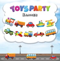 Kağıt Banner Taşıtlar Temalı 10 Parça - 2