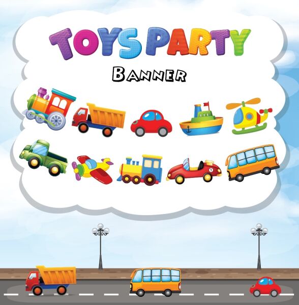 Kağıt Banner Taşıtlar Temalı 10 Parça - 2