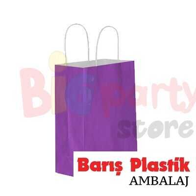 Kağıt Çanta 16x22 Cm Mor 25 Parça - 
