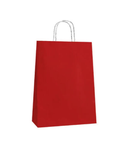 Kağıt Çanta Büklüm Sap 26x32x12 Cm Bordo 25 Parça - 