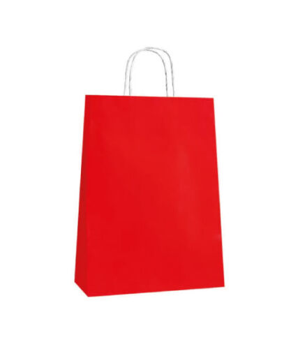 Kağıt Çanta Büklüm Sap 26x32x12 Cm Kırmızı 25 Parça - 
