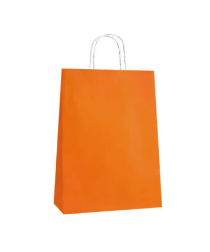 Kağıt Çanta Büklüm Sap 26x32x12 Cm Turuncu 25'li - 
