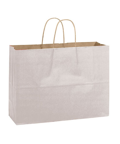 Kağıt Çanta Büklüm Sap 31x42x12 Cm Gümüş 10'lu - 