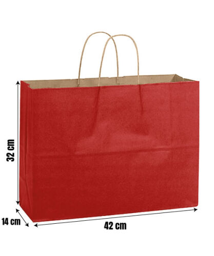 Kağıt Çanta Büklüm Sap 42x32x14 Cm Bordo 10'lu - 2