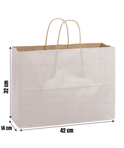 Kağıt Çanta Büklüm Sap 42x32x14 Cm Gümüş 10'lu - 2