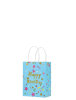 Kağıt Çanta Büklüm Sap 12x15x6 Happy Baskılı 25 Parça Mavi - 1