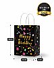Kağıt Çanta Büklüm Sap 12x15x6 Happy Baskılı 25 Parça Siyah - 2