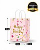 Kağıt Çanta Büklüm Sap 12x15x6 Happy Baskılı 25 Parça Pembe - 2