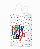 Kağıt Çanta Büklüm Sap 15x22x8 Happy Yıldız Baskılı 25 Parça - 1