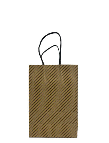 Kağıt Çanta Büklüm Sap 21x27x10 Çizgili 25 Parça - 3