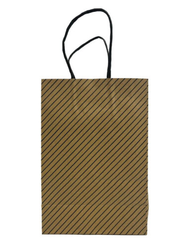 Kağıt Çanta Büklüm Sap 26x32x12 Çizgili 25 Parça - 3