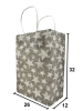 Kağıt Çanta Büklüm Sap 26x32x12 Yıldız 25 Parça Gümüş - 2