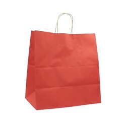 Kağıt Çanta Büklüm Sap Kırmızı Renklı 33 x 33 x 18 Cm 25 Parça - 1