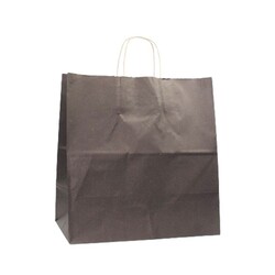 Kağıt Çanta Büklüm Sap Siyah Renklı 33*33*18 cm 25 Adet - 1