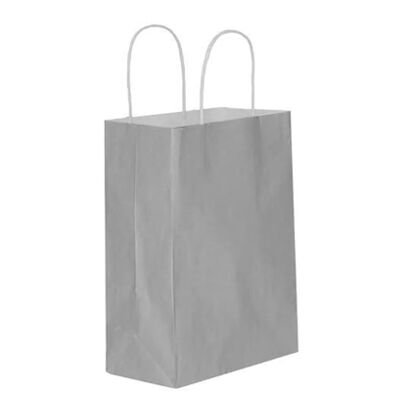 Kağıt Çanta Büyük Boy 31 x 41 x 12 Cm Gümüş 25 Parça - 