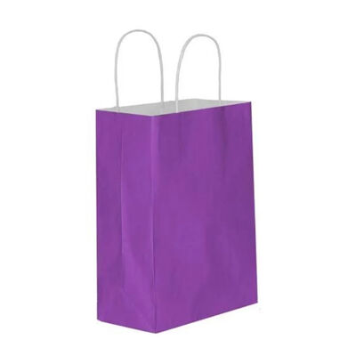 Kağıt Çanta Küçük Boy 18 x 24 x 8 Cm Mor 25 Parça - 