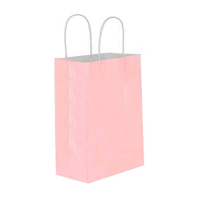 Kağıt Çanta Küçük Boy 18 x 24 x 8 Cm Pembe 25 Parça - 1