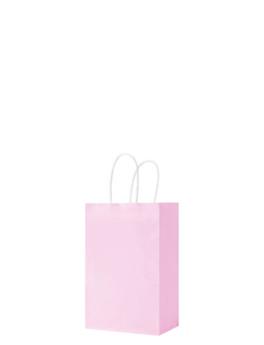 Kağıt Çanta Mini Boy 11x15x6 Cm 25 Parça Makaron Pembe - 1