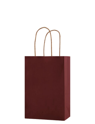 Kağıt Çanta Mini Boy 16x21x8 Cm 25 Parça Bordo - 