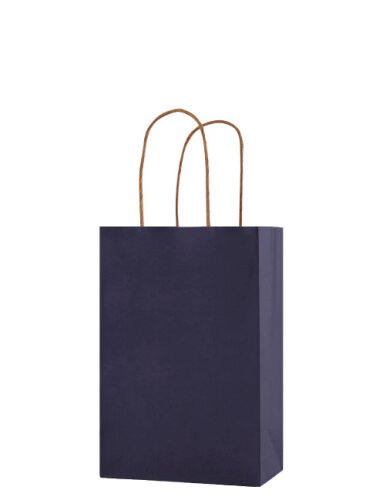 Kağıt Çanta Mini Boy 16x21x8 Cm 25 Parça Koyu Mavi - 1