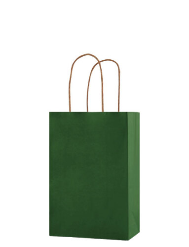 Kağıt Çanta Mini Boy 16x21x8 Cm 25 Parça Koyu Yeşil - 1