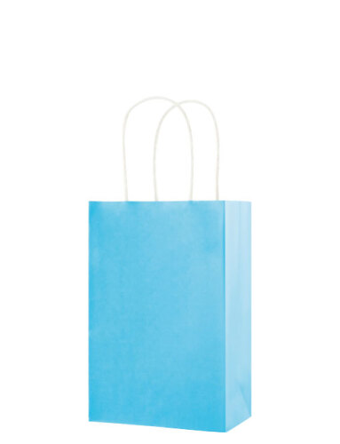 Kağıt Çanta Mini Boy 16x21x8 Cm 25 Parça Makaron Mavi - 1
