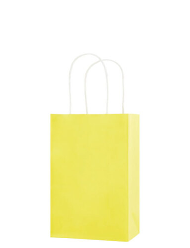 Kağıt Çanta Mini Boy 16x21x8 Cm 25 Parça Makaron Sarı - 1