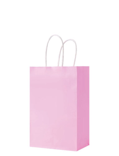 Kağıt Çanta Mini Boy 16x21x8 Cm 25 Parça Pembe - 1