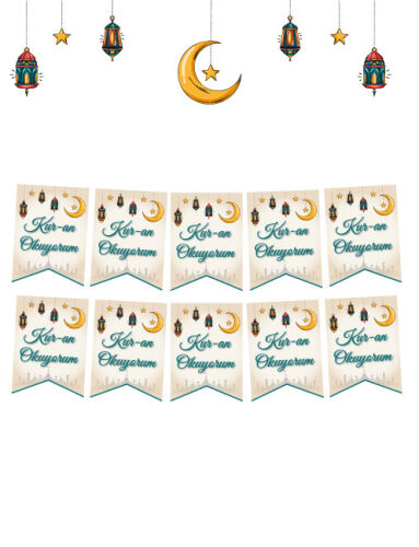 Kağıt Banner Sıralı Kırlangıç Model Kur-an Okuyorum - 