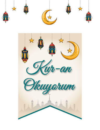 Kağıt Banner Sıralı Kırlangıç Model Kur-an Okuyorum - 2