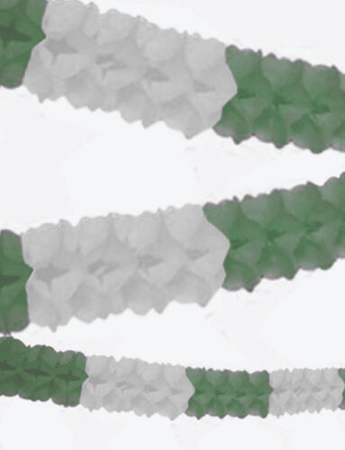 Tavan Süsü Kağıt Flama Zincir Koyu Yeşil-Beyaz - 