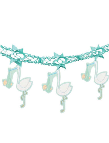 Tavan Süsü Kağıt Flama Zincir Leylekli Mavi - 