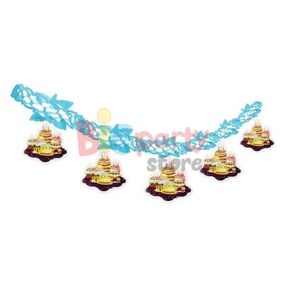 Tavan Süsü Kağıt Flama Zincir Pastalı Mavi - 