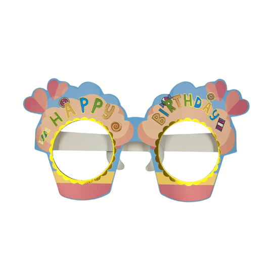 Kağıt Gözlük Kapkek Temalı 6 Parça Mavi - 