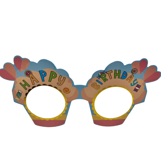 Kağıt Gözlük Kapkek Temalı 6 Parça Mavi - 2