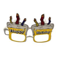 Kağıt Gözlük Renkli Mumlu 6 Parça Beyaz - 1