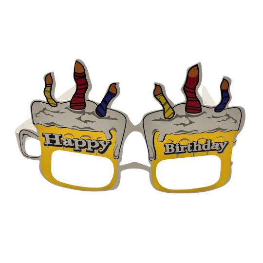 Kağıt Gözlük Renkli Mumlu 6 Parça Beyaz - 