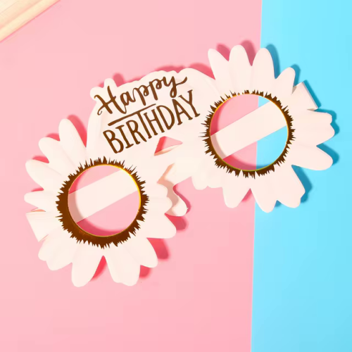 Kağıt Gözlük Papatya Temalı 6 Parça - 